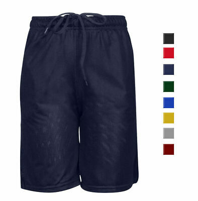 Boys Adjustable Breathable School Uniform Full Mesh U-r-dry Dri-fit Gym Shorts
