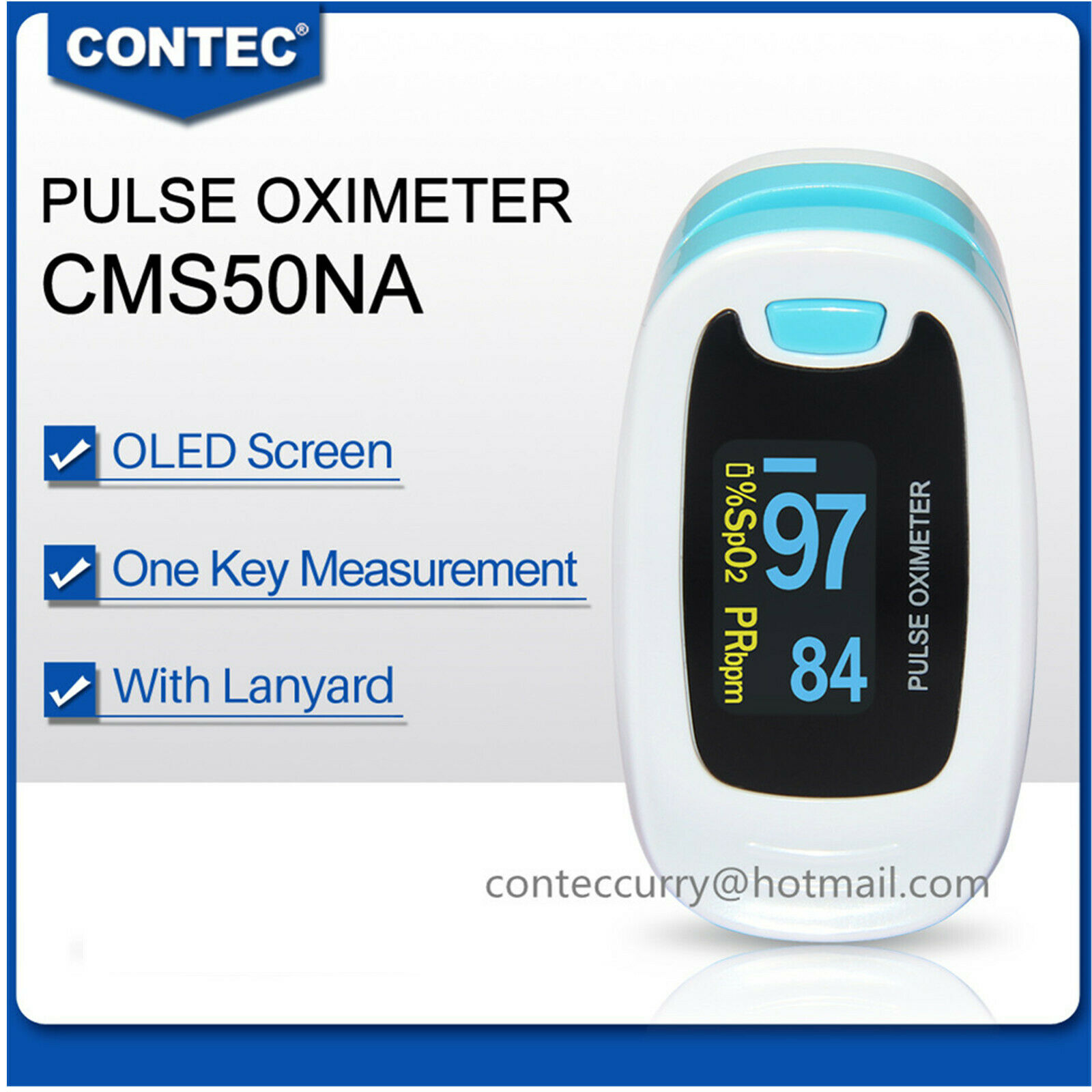 Oled Finger Tip Pulse Oximeter Blood Oxygen Spo2 Monitor Lanyard Cms50na