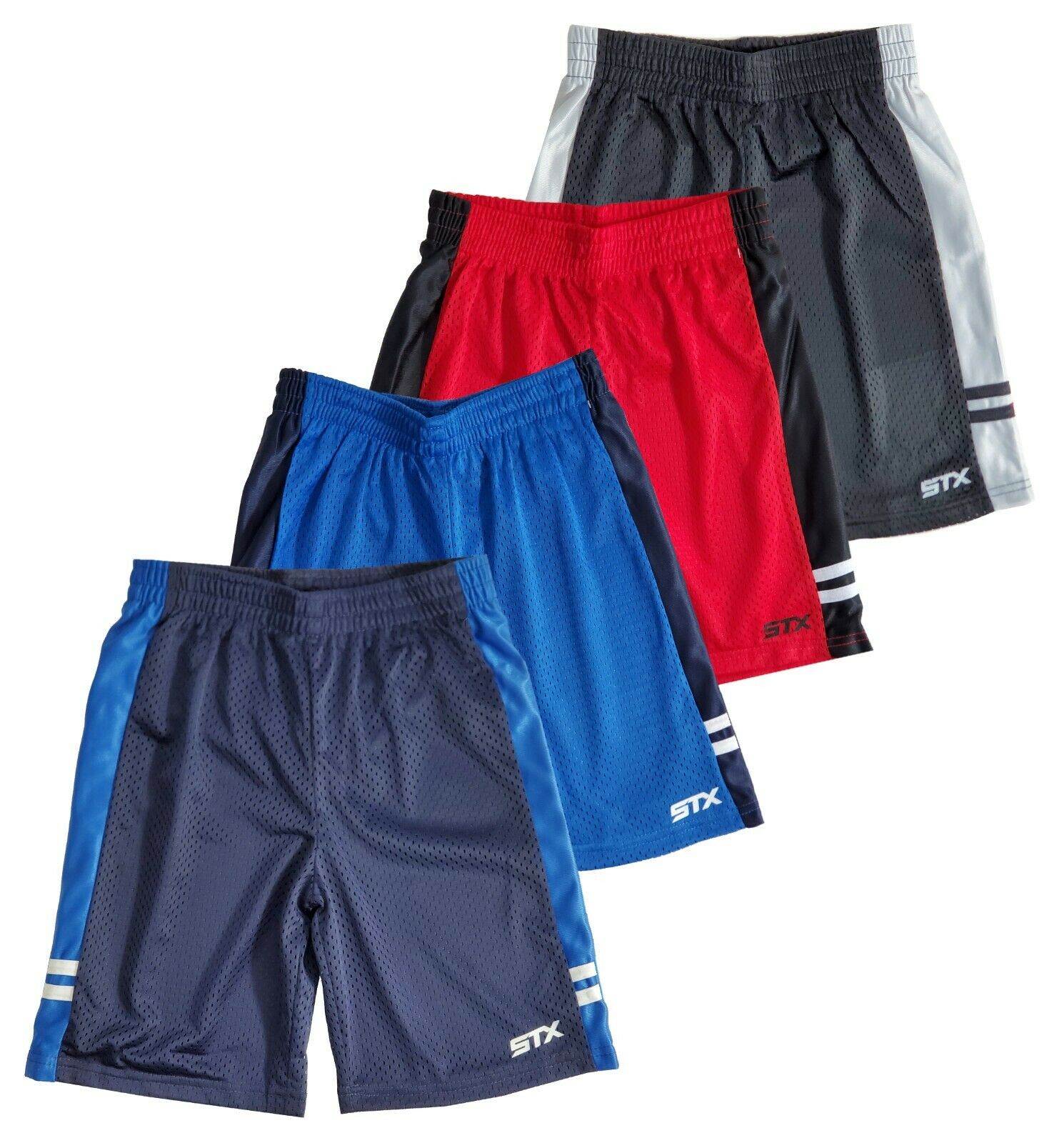 Shorts Boys Athletic Regular Fit Active Mesh 4 Pack Lot Size 8 10/12 14/16 Navy
